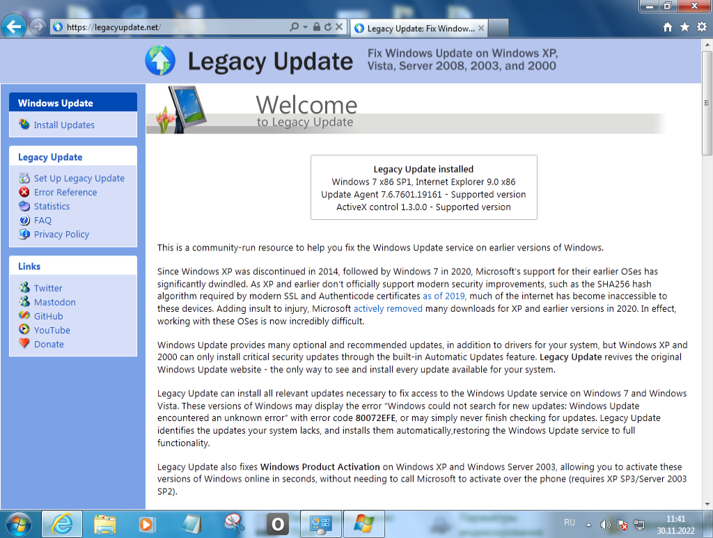 Legacy Update failed to start in Windows 7 SP1 · Issue #25 · kirb ... Legacy Update failed to start in Windows 7 SP1 · Issue #25 · kirb ...