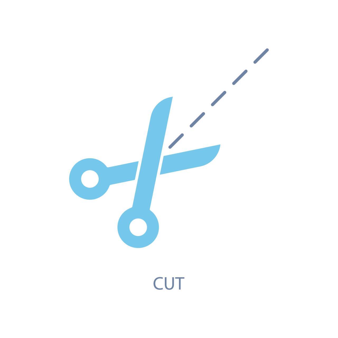 cut concept line icon. Simple element illustration. cut concept outline ...