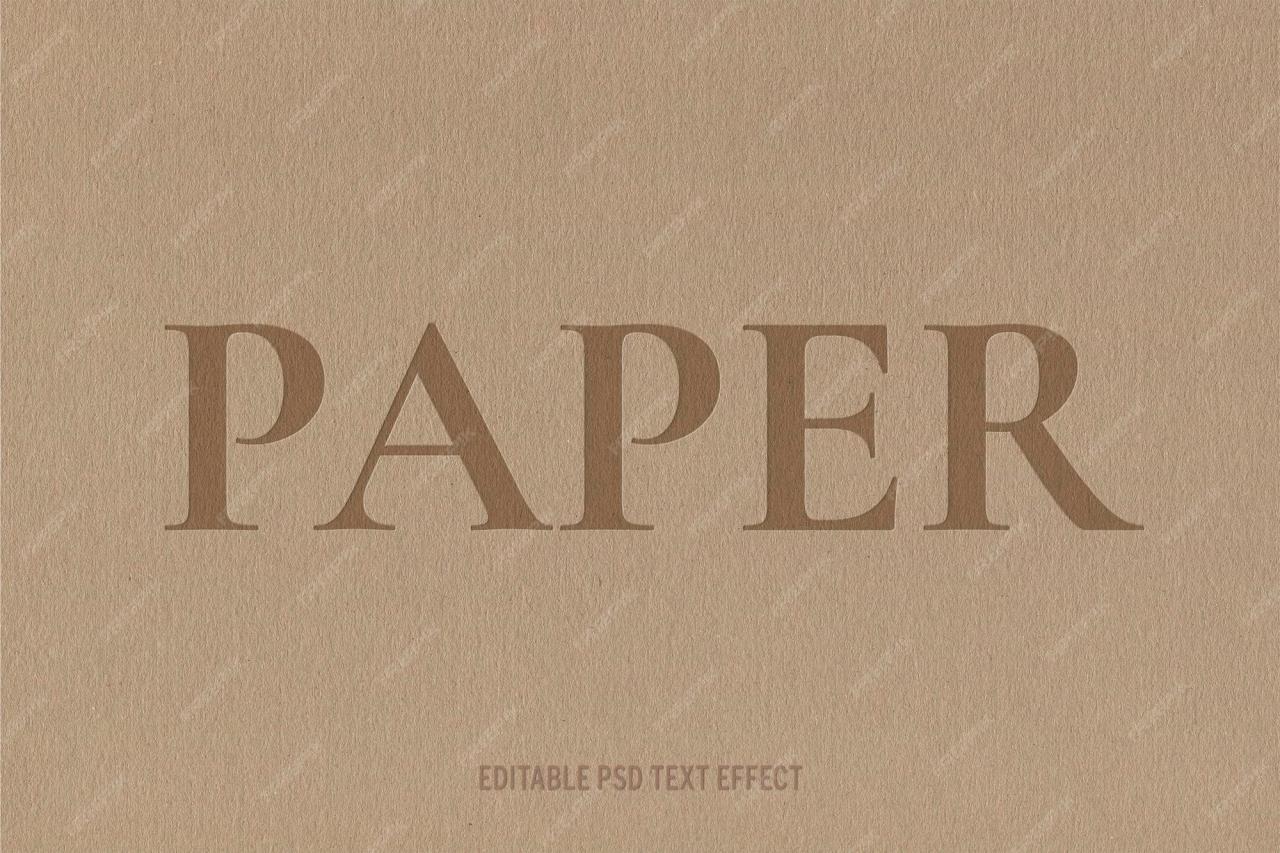 Premium PSD | Debossed text effect psd editable template kraft paper ... Premium PSD | Debossed text effect psd editable template kraft paper ...