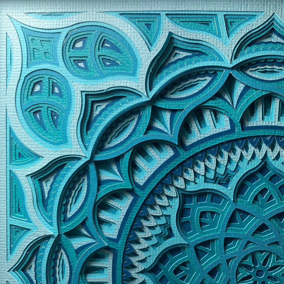 3D Layered Mandala 128 Layered Cardstock Shadow Box | Etsy 3D Layered Mandala 128 Layered Cardstock Shadow Box | Etsy